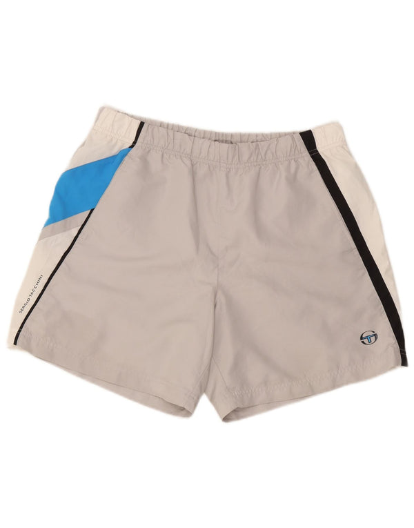 Sergio Tacchini Mens Sport Shorts XL Cinza Colourblock Poliéster
