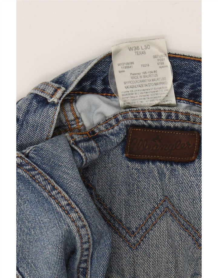 Wrangler Masculino Texas Straight Jeans W36 L30 Azul Algodão