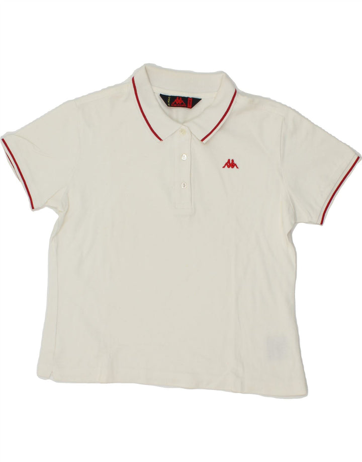 KAPPA Womens Polo Shirt UK 14 Large Off White Cotton Vintage Kappa and Second-Hand Kappa from Messina Hembry 