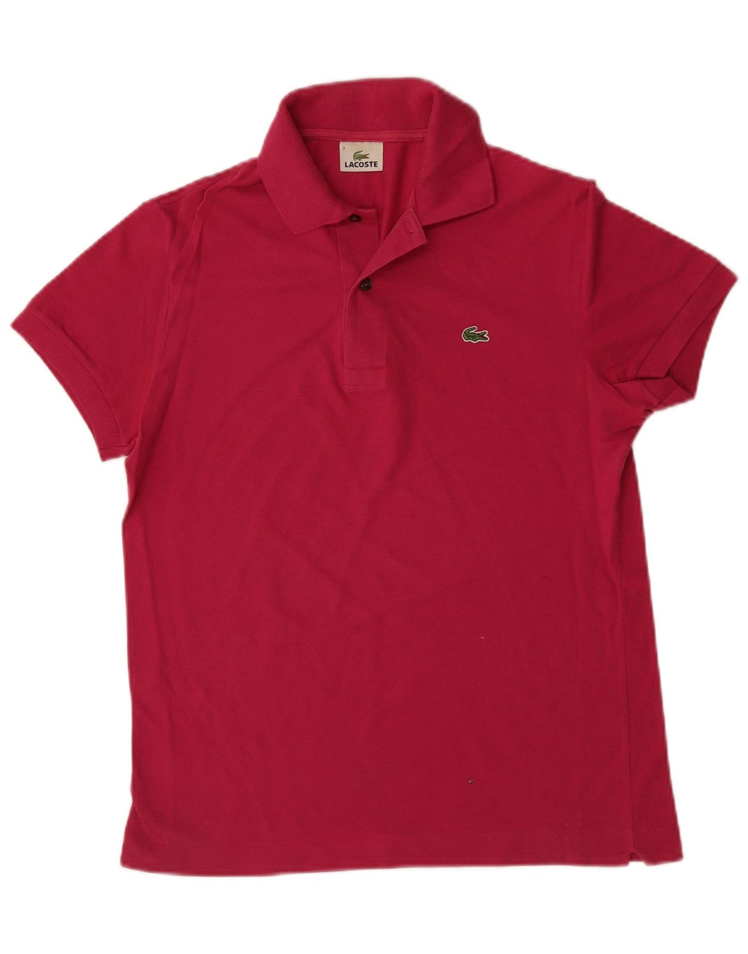 Camisa polo masculina LACOSTE tamanho 3 pequeno algodão rosa