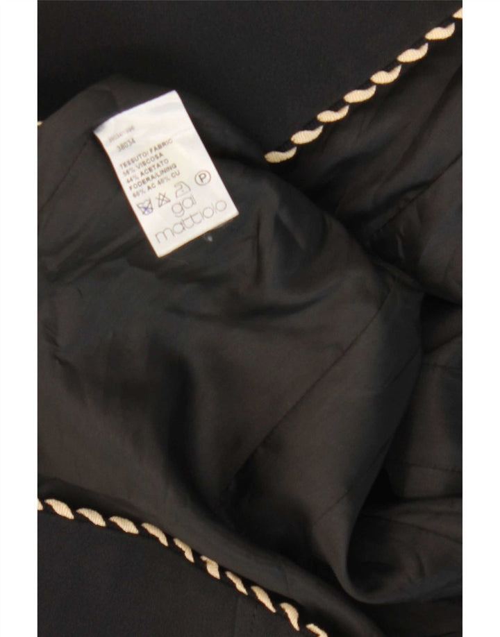 Jaqueta blazer feminina Gai Mattiolo com 3 botões Reino Unido 14 viscose preta média