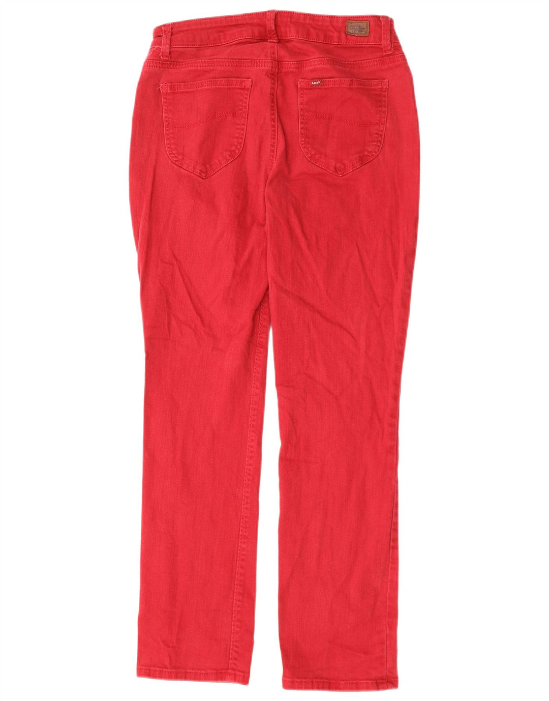Calça jeans feminina Lee de cintura média regular fit reta EUA 8 médio W30 L29 vermelho
