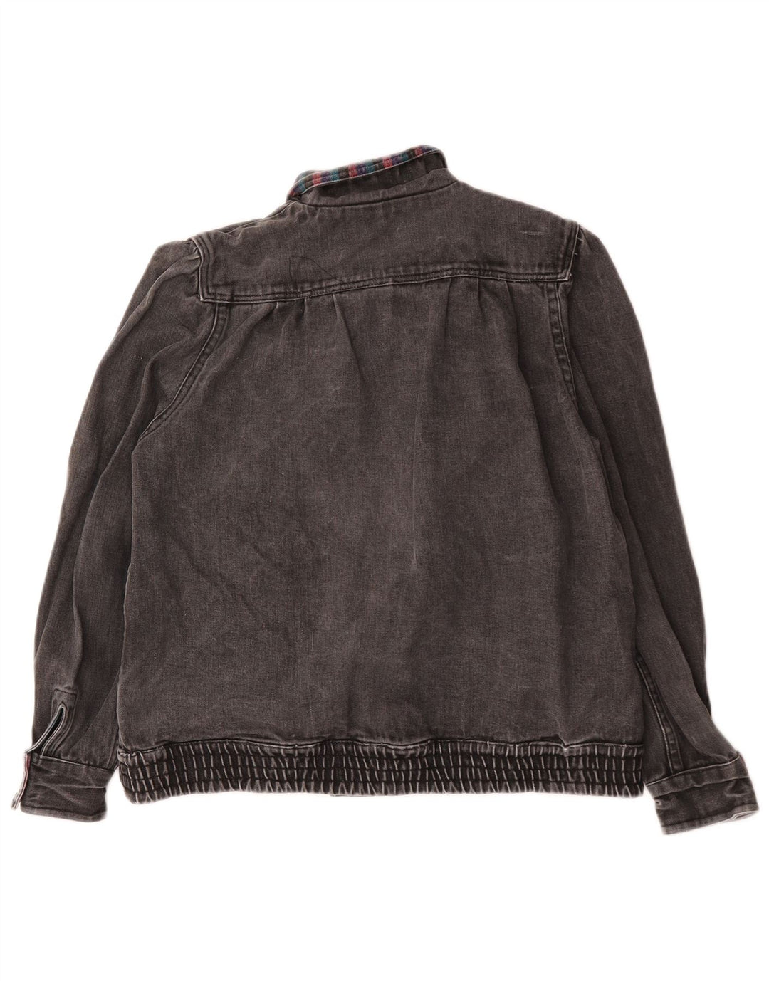 Jaqueta jeans feminina vintage UK 14 cinza médio