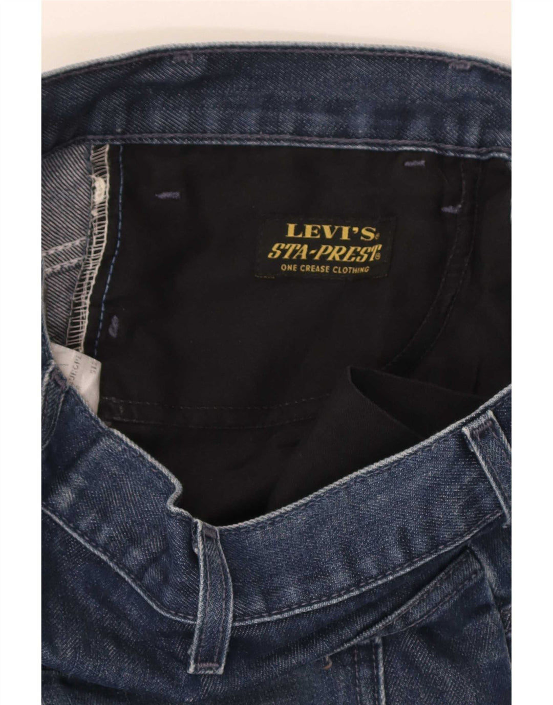 Calça jeans reta masculina Levi's desgastada W33 L34 azul algodão