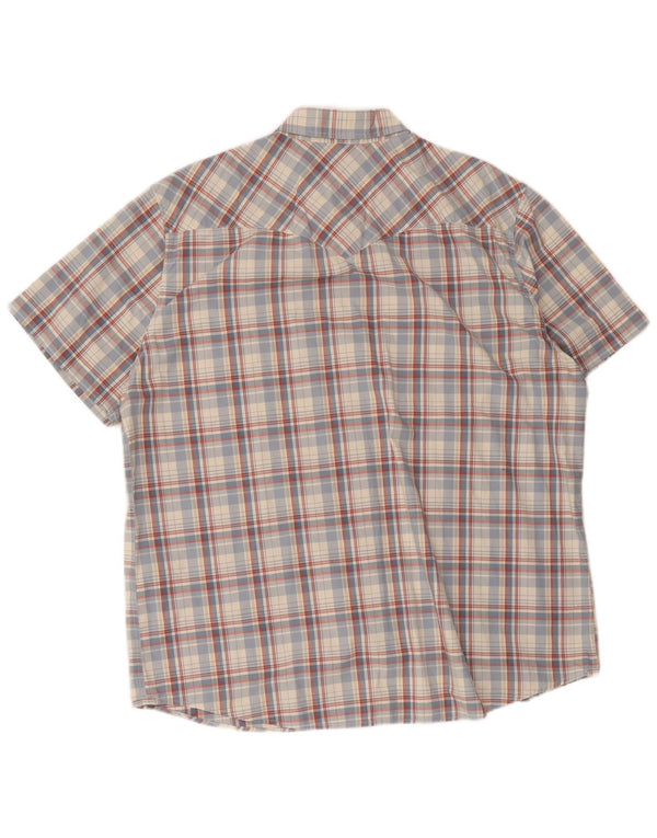Camisa masculina de manga curta Levi's 2XL algodão xadrez azul