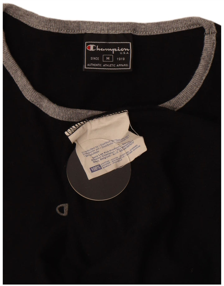 Camiseta feminina Champion UK 12 algodão preto médio