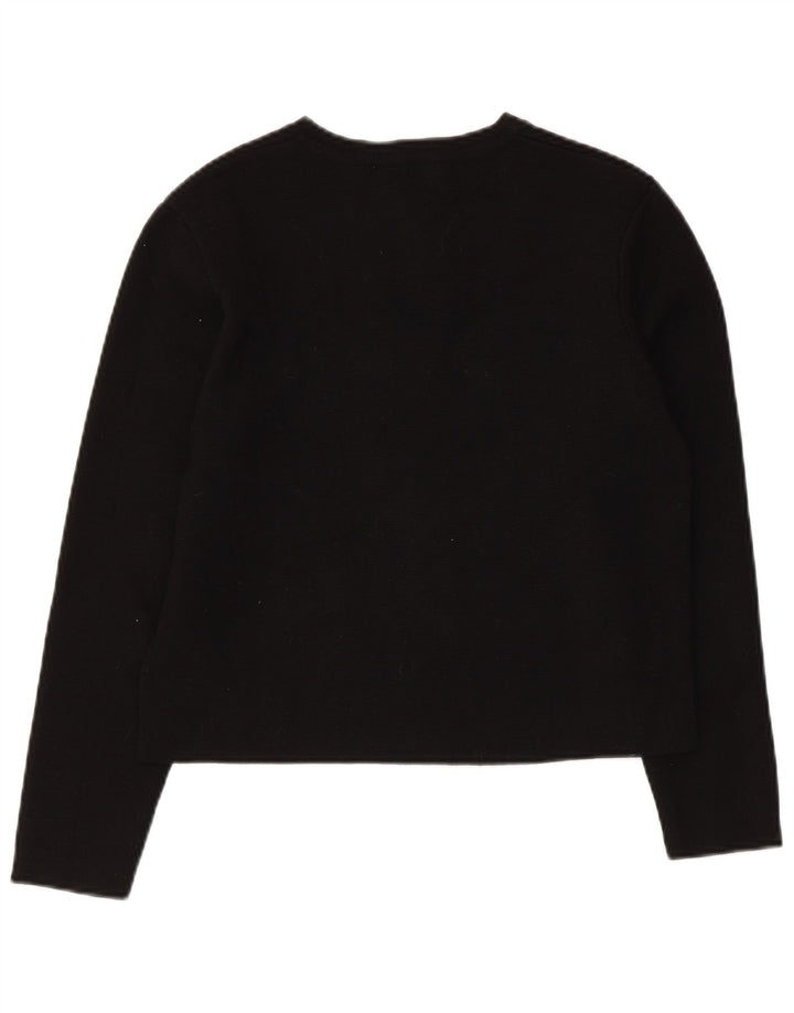 Suéter cardigã feminino Zara Reino Unido 12 viscose preta média