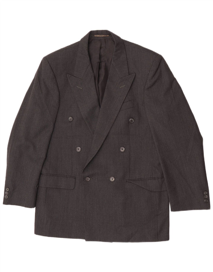 Jaqueta blazer masculina Marks & Spencer com peito duplo Reino Unido 38 cinza médio