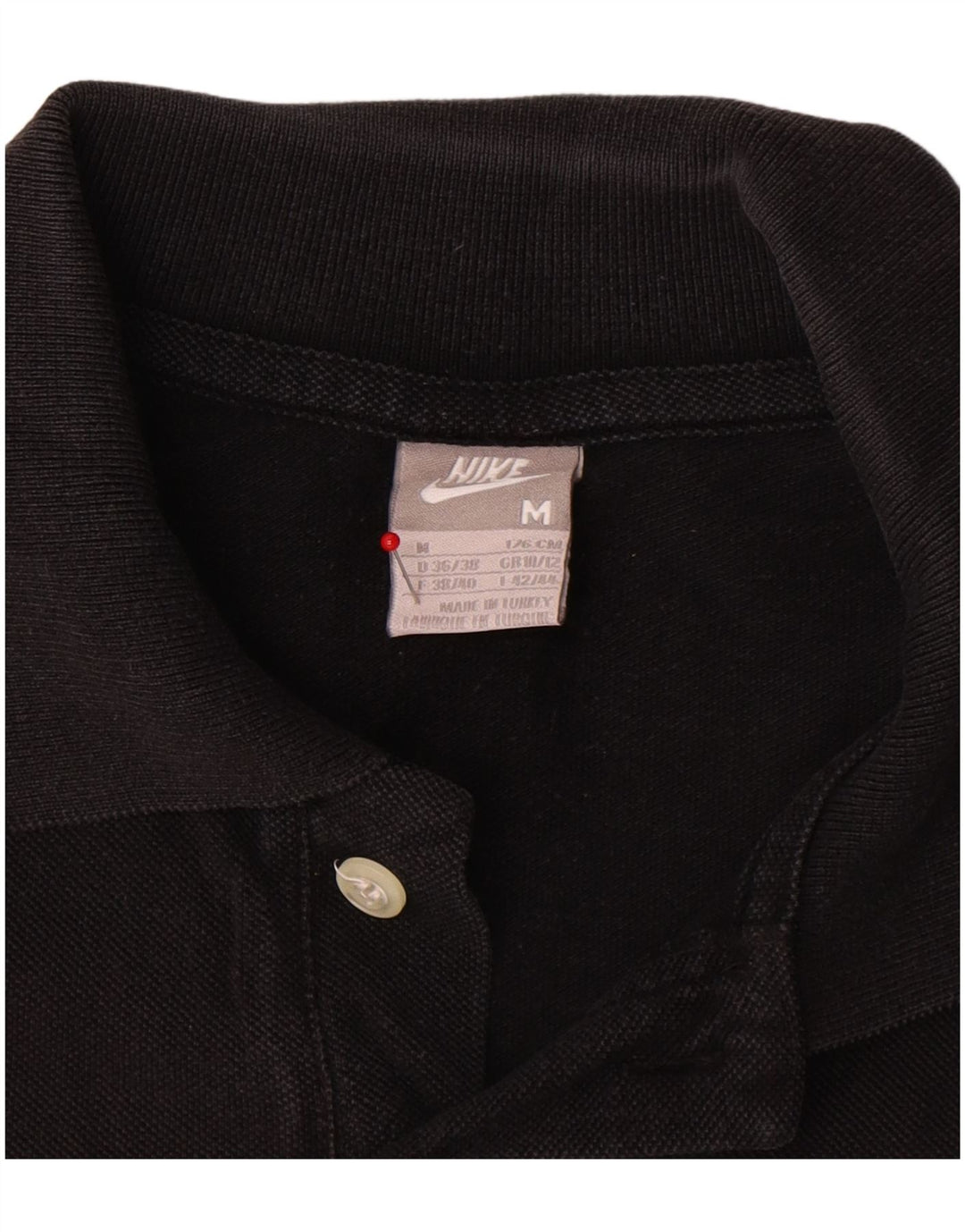Camisa polo feminina Nike UK 10/12 médio algodão preto