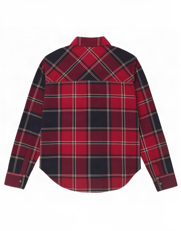 Camisa feminina Abercrombie & Fitch Reino Unido 10 pequena xadrez vermelha de algodão