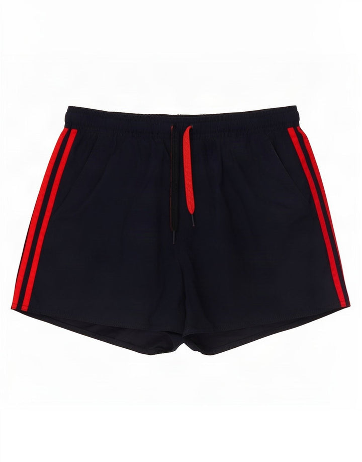 Shorts esportivos masculinos Adidas grandes poliéster azul marinho