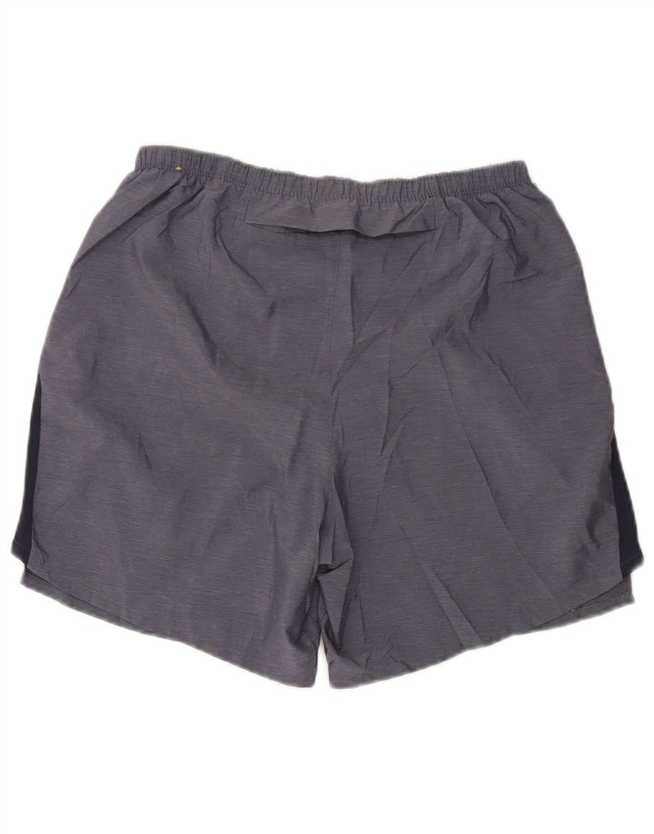 Shorts esportivos masculinos Nike Dri Fit cinza médio colorblock poliéster