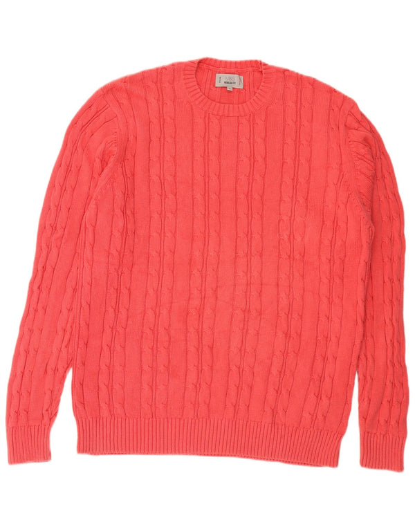 Suéter masculino Marks & Spencer com gola redonda XL algodão rosa