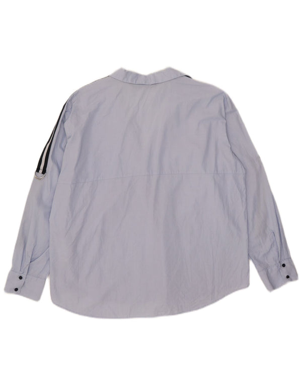 Camisa oversized feminina Zara UK 6 XS algodão azul
