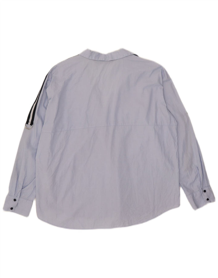 Camisa oversized feminina Zara UK 6 XS algodão azul
