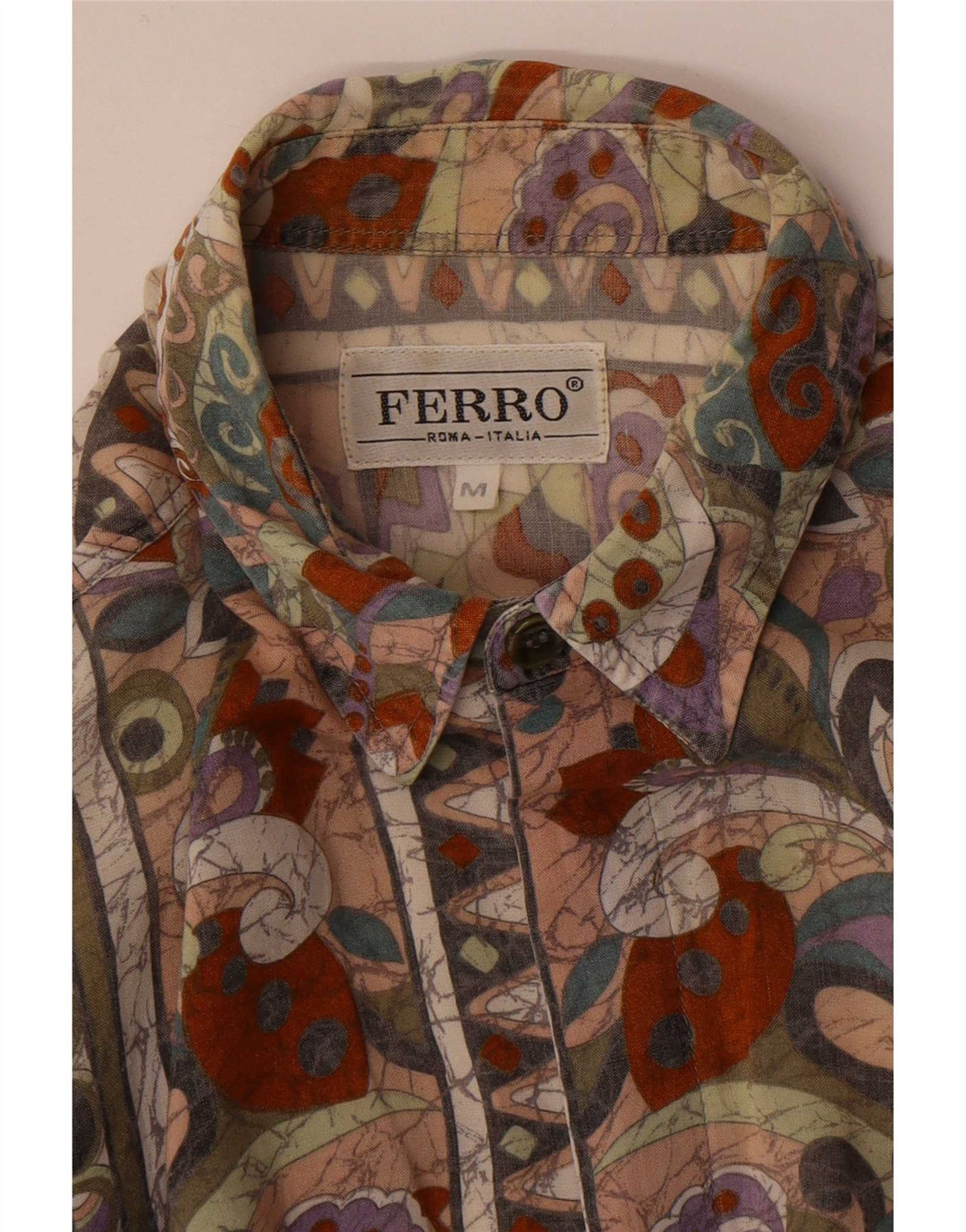 Camisa Ferro Masculina Manga Curta Média Multicolorida Floral
