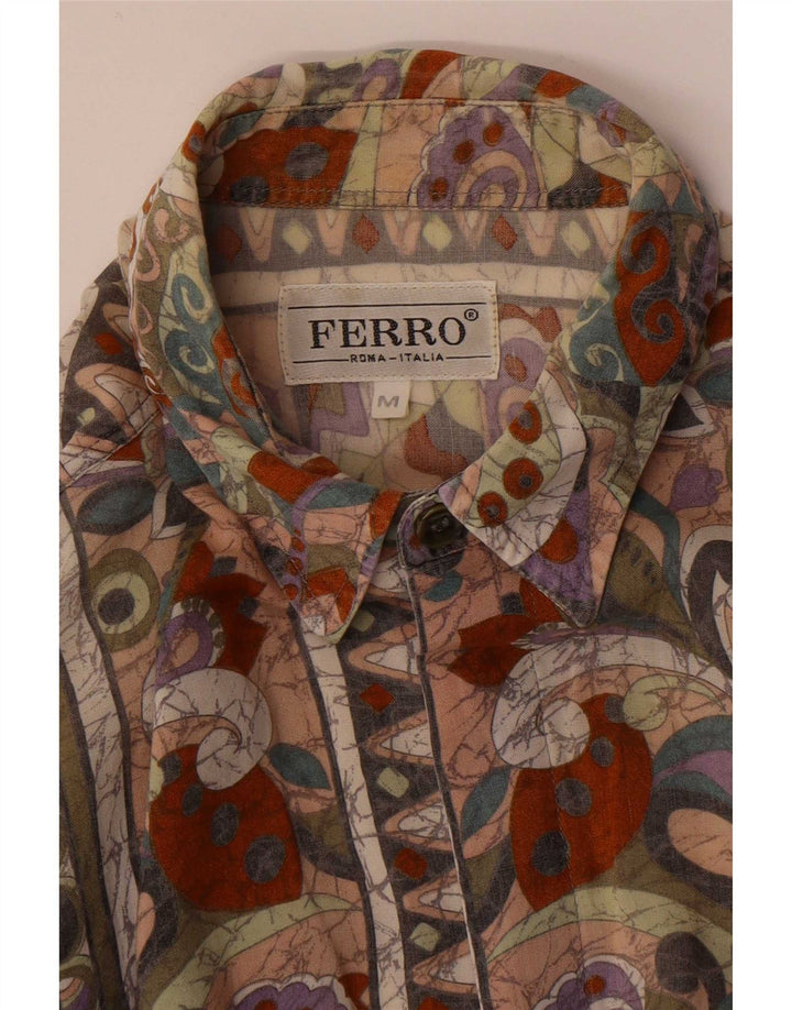 Camisa Ferro Masculina Manga Curta Média Multicolorida Floral