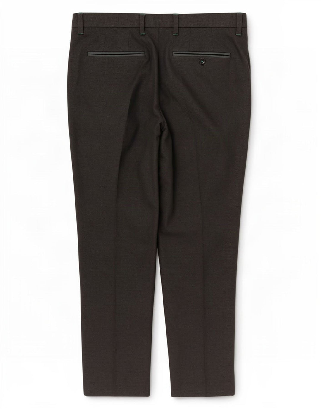 Calças retas masculinas de terno Ted Baker W36 L32 poliéster manchado cinza