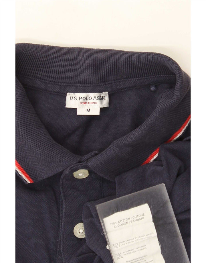 US Polo Assn. Camisa masculina média listrada azul marinho algodão