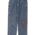 Lee Womens Cargo Straight Jeans W32 L30 Azul Floral Algodão