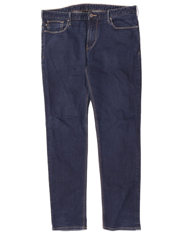 Emporio Armani Masculino Slim Fit Jeans Reta W34 L30 Azul Marinho Algodão