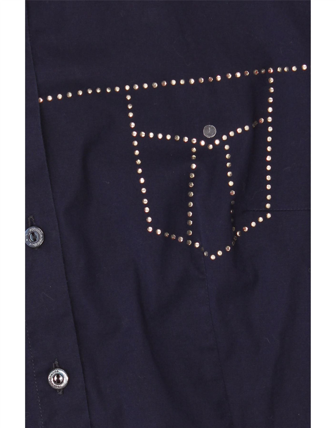 Blusa feminina Roccobarocco com estampa gráfica IT 44 algodão azul marinho médio