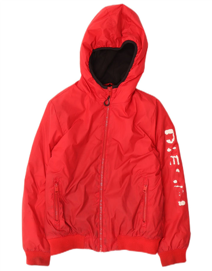 Jaqueta Bomber Diesel Boys Graphic com Capuz 9-10 Anos Nylon Vermelho