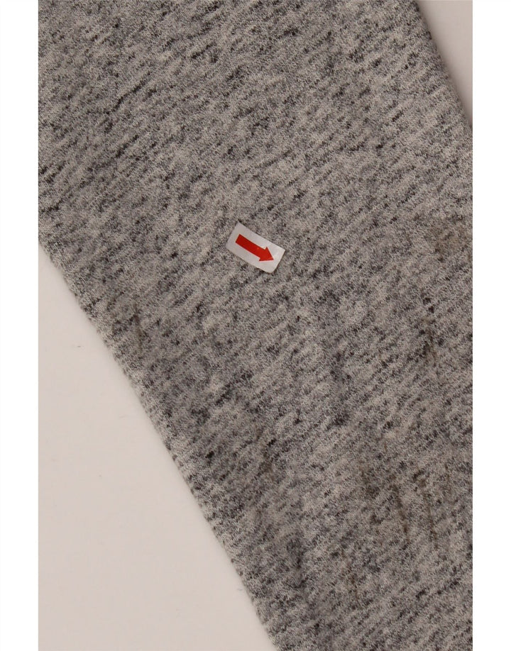 Suéter masculino SUPERDRY gráfico solto com capuz e zíper XS algodão manchado cinza