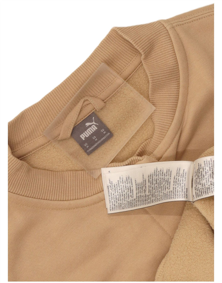Puma Womens Tracksuit Top Jacket UK 14 Medium Beige Colourblock Algodão