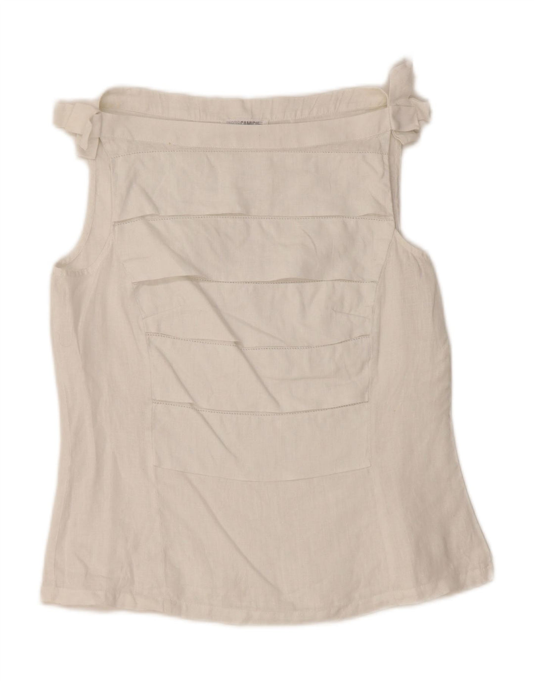 Blusa feminina sem mangas NARACAMICIE UK 8 pequena branca