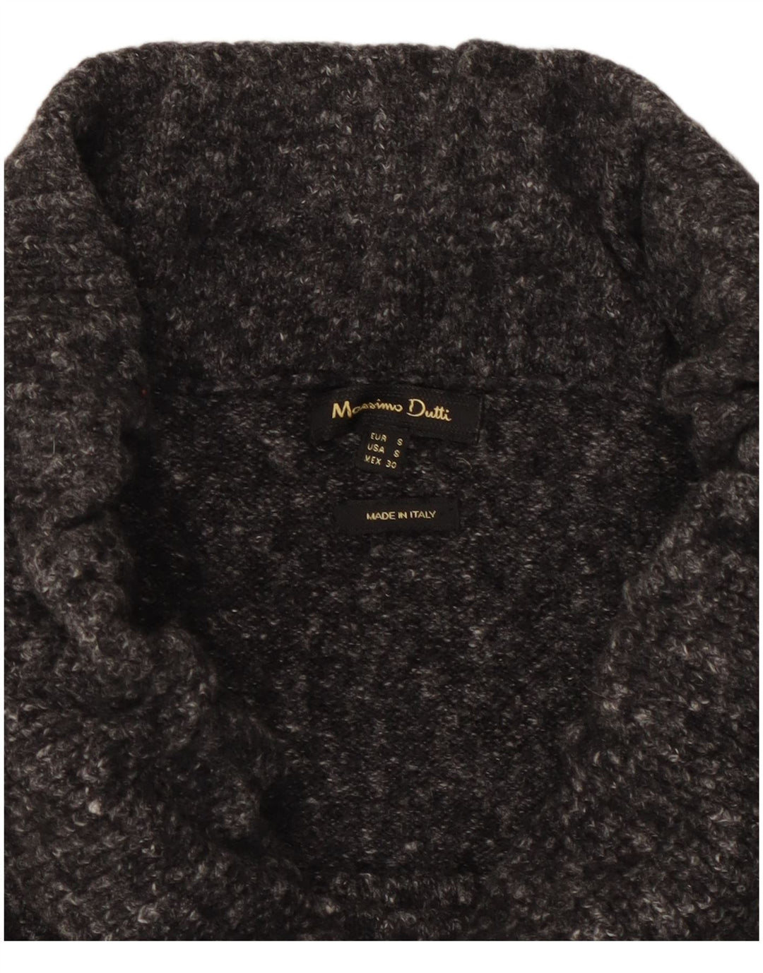 Saia midi de malha feminina Massimo Dutti pequena W30 cinza manchada