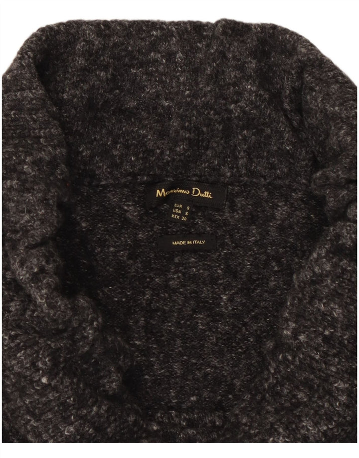 Saia midi de malha feminina Massimo Dutti pequena W30 cinza manchada