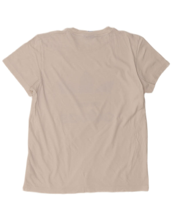 ADIDAS Mens Graphic T-Shirt Top Grande Algodão Branco