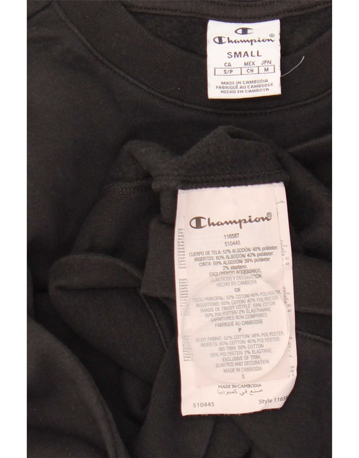 Champion feminino gráfico oversized moletom jumper UK 10 pequeno preto