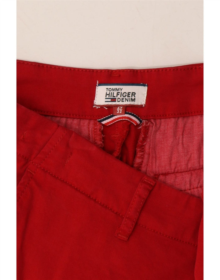TOMMY HILFIGER Womens Slim Chino Trousers W29 L29 Red Cotton Vintage Tommy Hilfiger and Second-Hand Tommy Hilfiger from Messina Hembry 