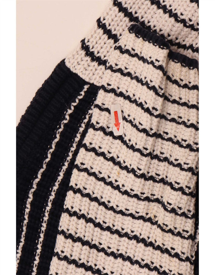 Suéter feminino Marks & Spencer com gola canoa Reino Unido 14 médio azul marinho