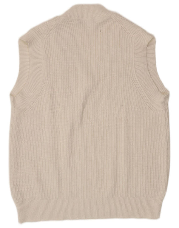 Zara Womens Vest Tank Top UK 16 Grande Viscose Branca