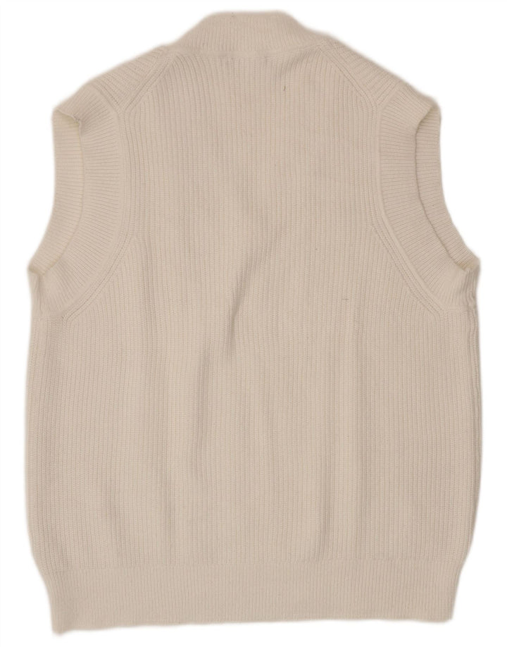 Zara Womens Vest Tank Top UK 16 Grande Viscose Branca