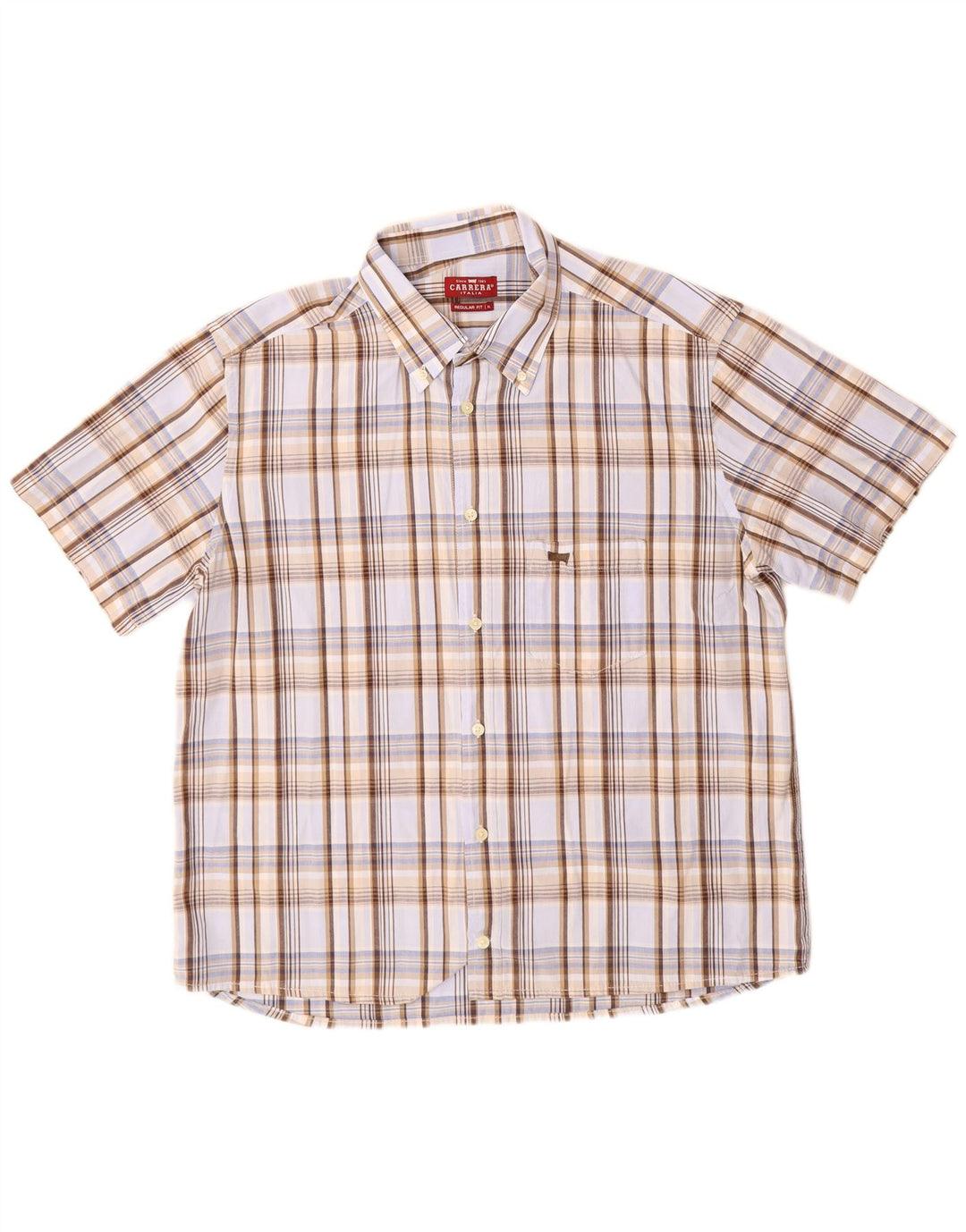 Camisa masculina Carrera manga curta regular fit XL xadrez multicolorido