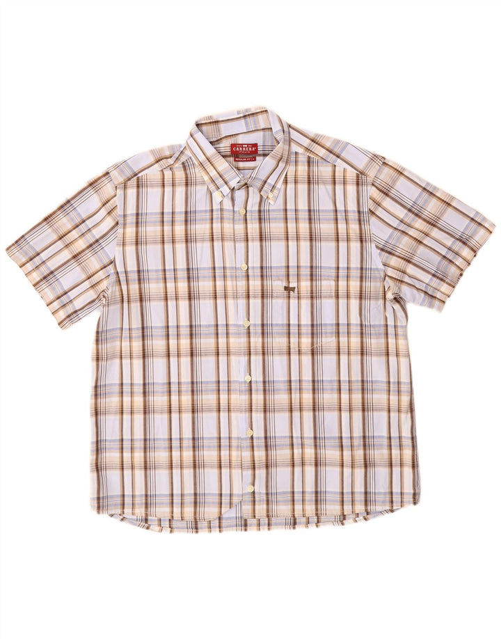 Camisa masculina Carrera manga curta regular fit XL xadrez multicolorido