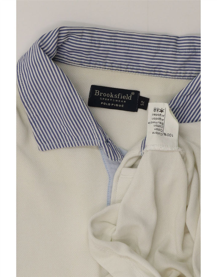 Camisa polo masculina BROOKSFIELD IT 52 grande algodão branco
