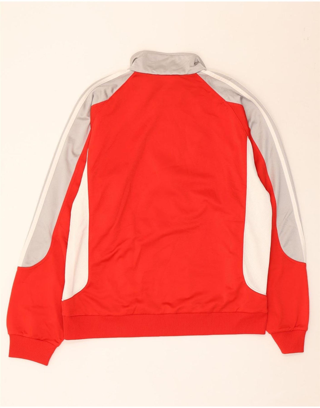 Adidas Mens Tracksuit Top Jacket UK 40/42 Médio Vermelho Colorblock Poliéster