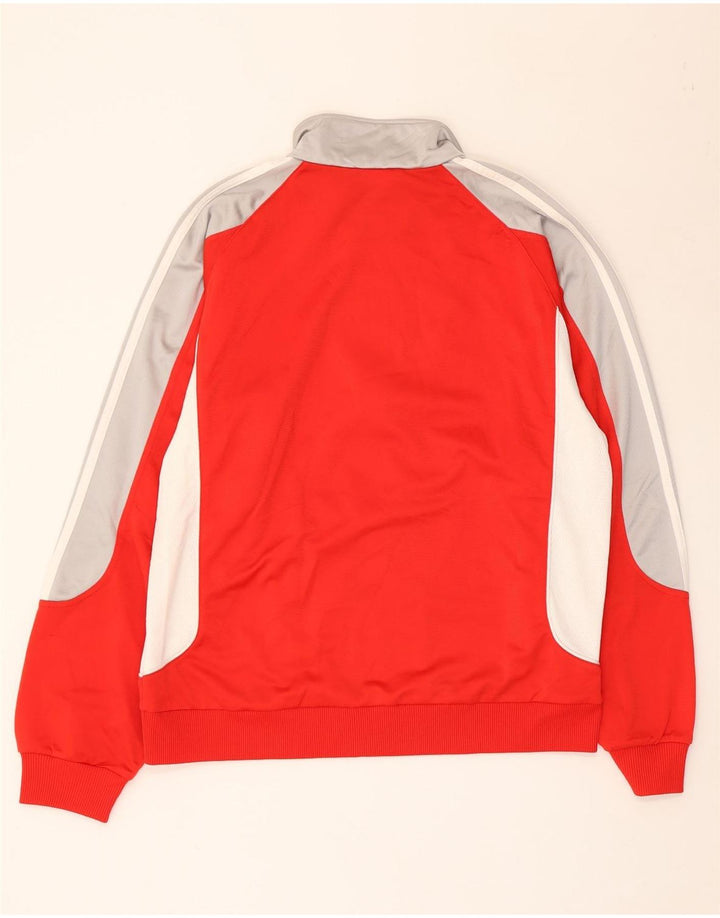 Adidas Mens Tracksuit Top Jacket UK 40/42 Médio Vermelho Colorblock Poliéster
