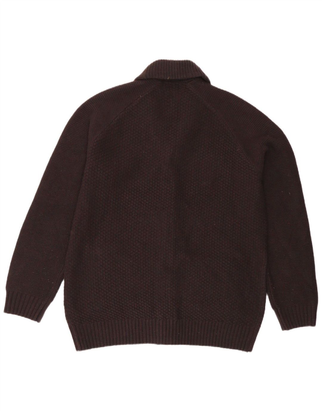 Suéter cardigã masculino Marks & Spencer grande acrílico marrom