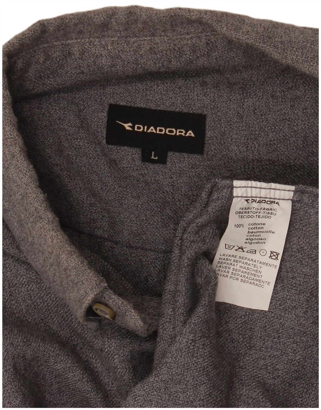 Camisa masculina de flanela Diadora grande algodão cinza