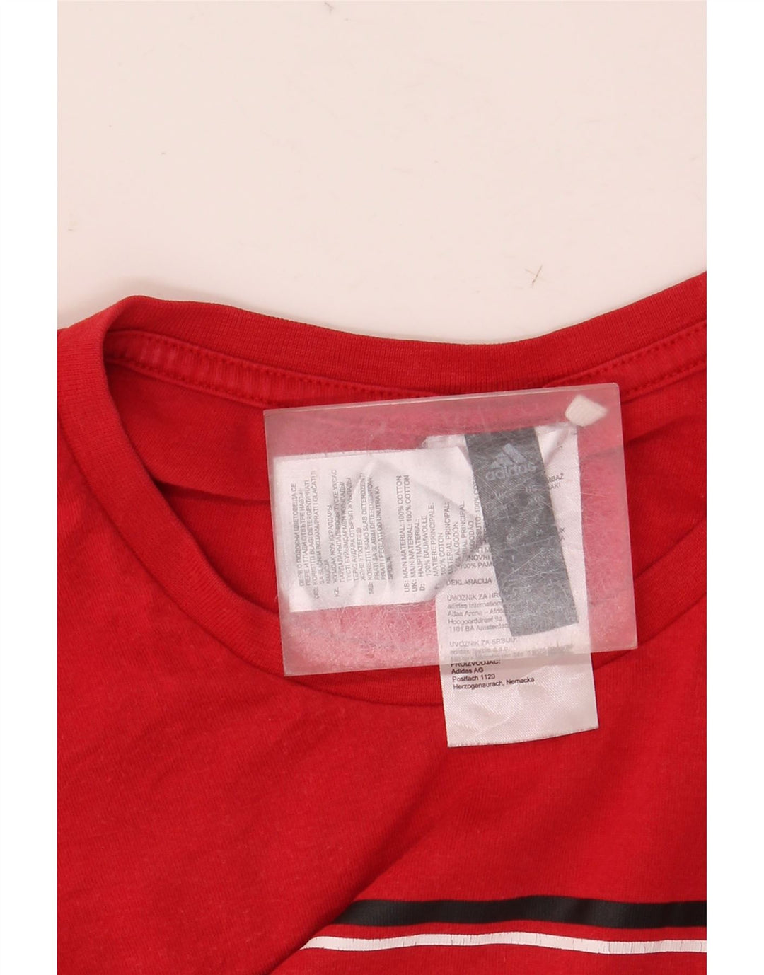 Adidas Mens Graphic T-Shirt Top Médio Algodão Vermelho