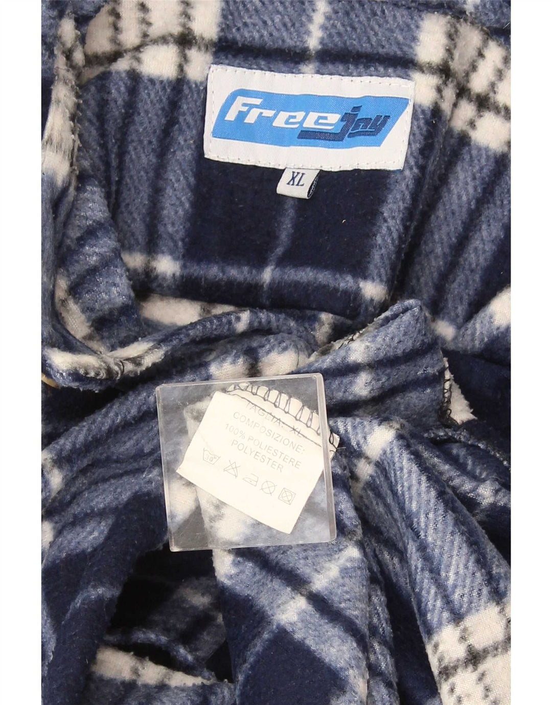 Camisa masculina vintage de flanela XL poliéster xadrez azul marinho