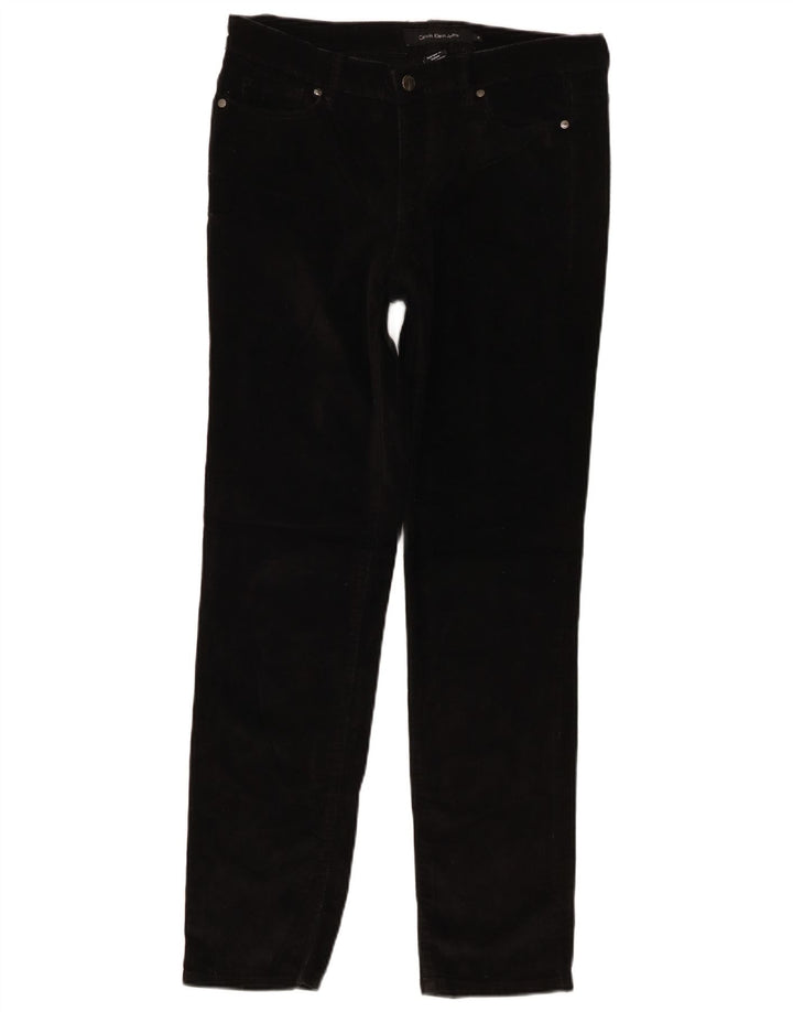 Calça feminina Calvin Klein de veludo cotelê US 10 médio W32 L30 preta