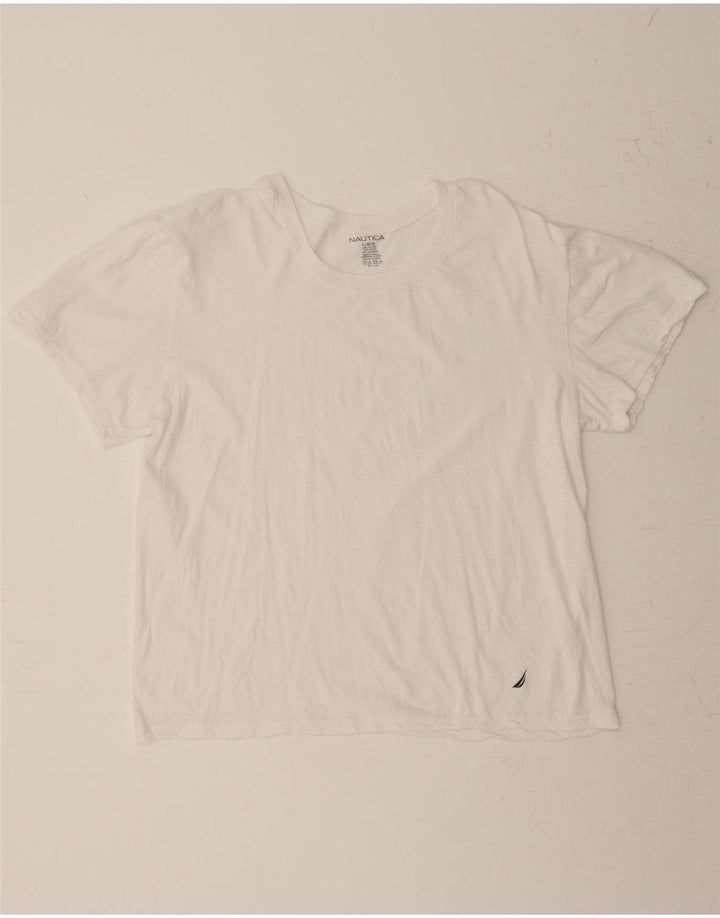 NAUTICA Womens T-Shirt Top UK 16 Large White Cotton Vintage Nautica and Second-Hand Nautica from Messina Hembry 