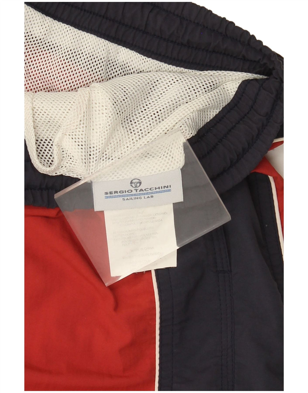 Shorts de natação masculino Sergio Tacchini gráfico 2XL vermelho colorblock poliamida